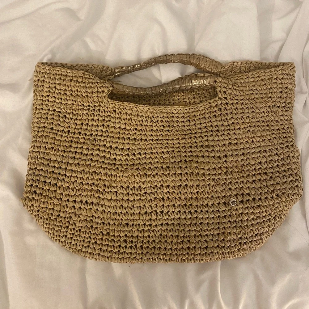 flore bella napa tote luxe straw bag - Picture 1 of 5